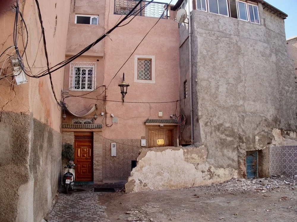  In the Medina, one house spared by the earthquake &amp; next door… 