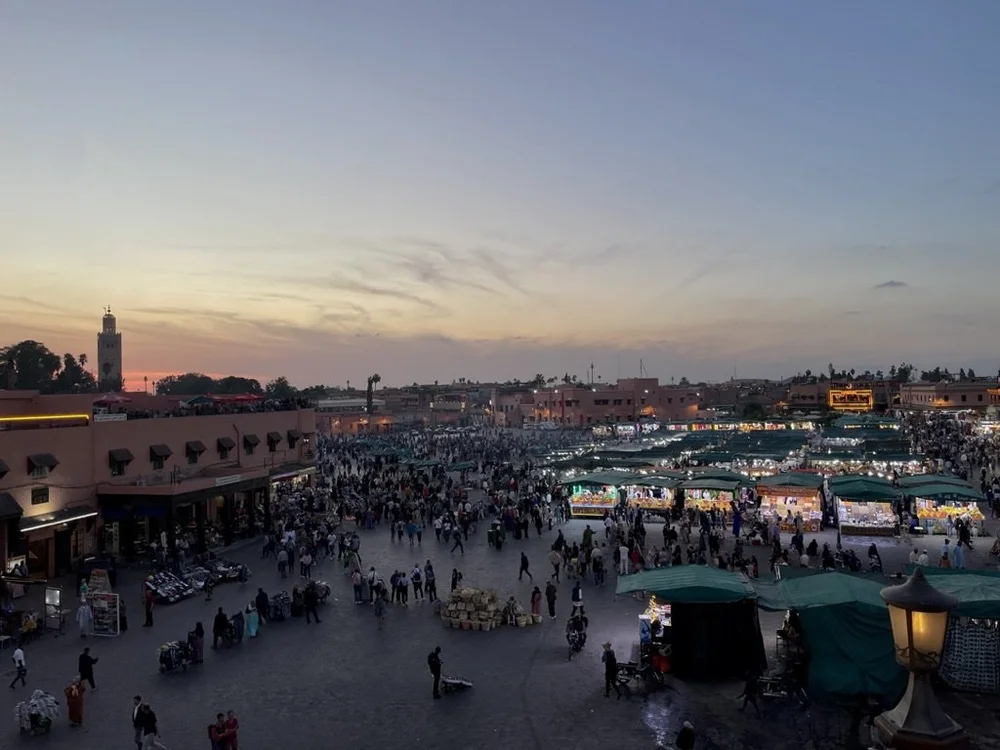 Jemaa el-Fnaa Square viewed from that restaurant.