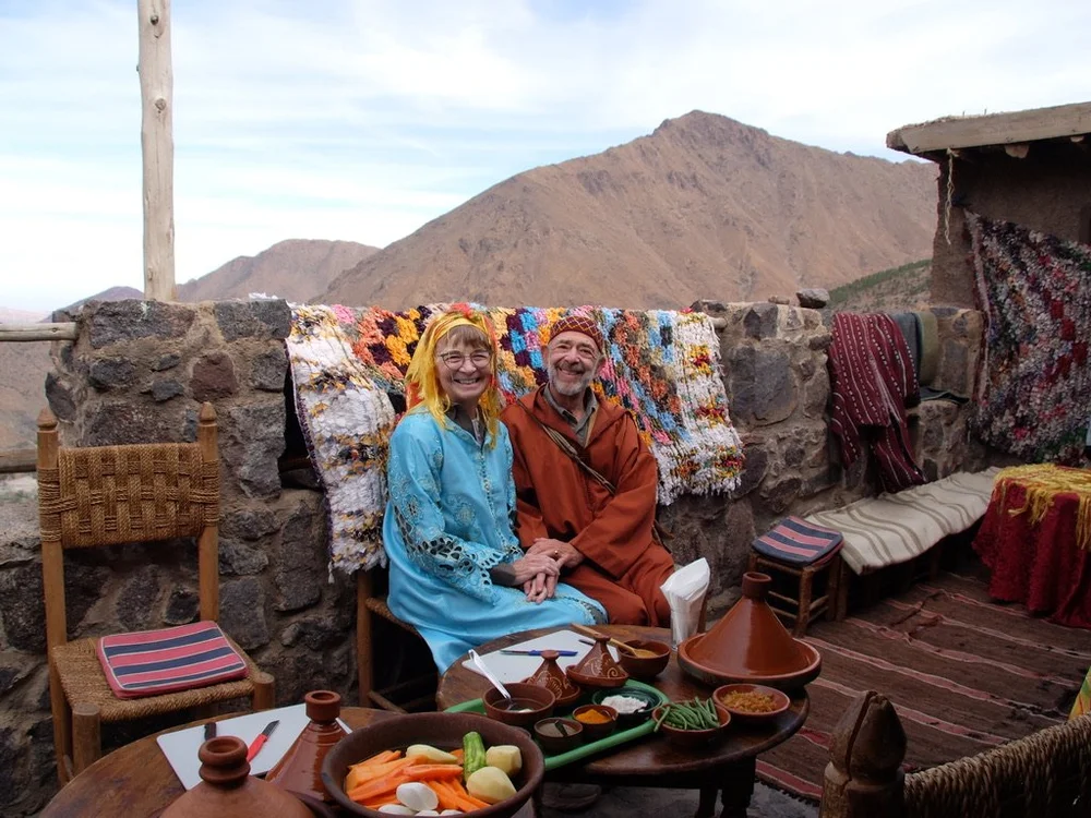  They dressed us appropriately to prepare lunch.  We were referred to as Ayisha &amp; Ali.  They loved my 1978 Berber cap. 