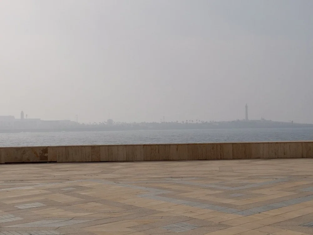  Seen from the mosque, through the haze, El Hank Lighthouse c. 1916. 
