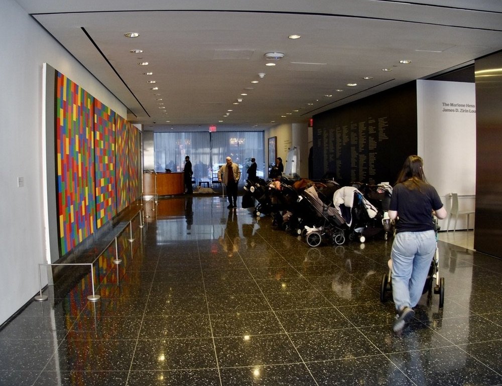  The stroller parking was overwhelmed. 