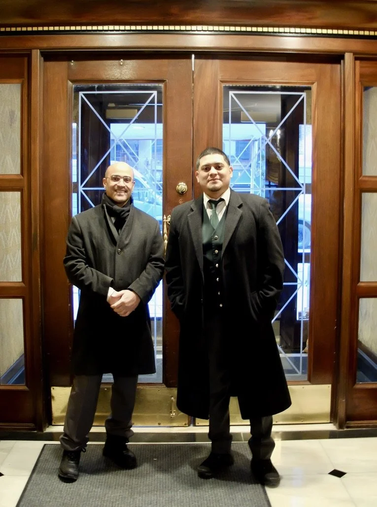 Noel &amp; Jesse at the Hotel Elysée.