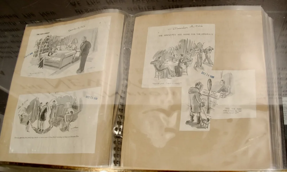  THE 128 BAR &amp; MUSEUM of ILLUSTRATION at the Society of Illustrators, A Centennial Celebration .  “This scrapbook of work by Helen Hokinson is an example of the scrapbook practice of record keeping that The New Yorker staff began in 1925 at the s