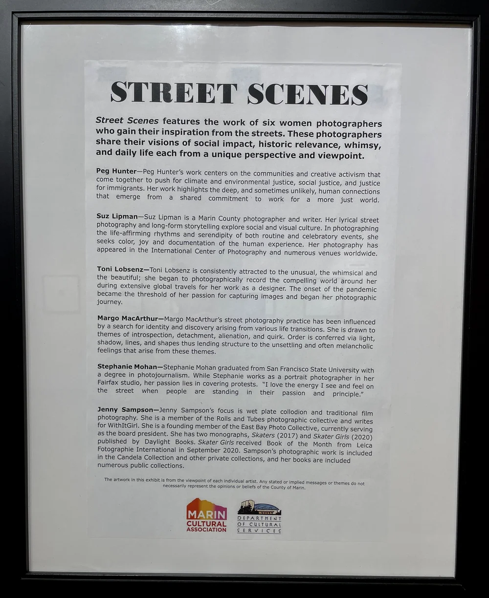  An exhibit at the Frank Lloyd Wright designed Marin County Civic Center.  There were some excellent examples of street photography exhibited. 