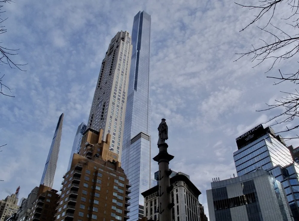 "Pencil thin" new construction as seen from Columbus Circle.