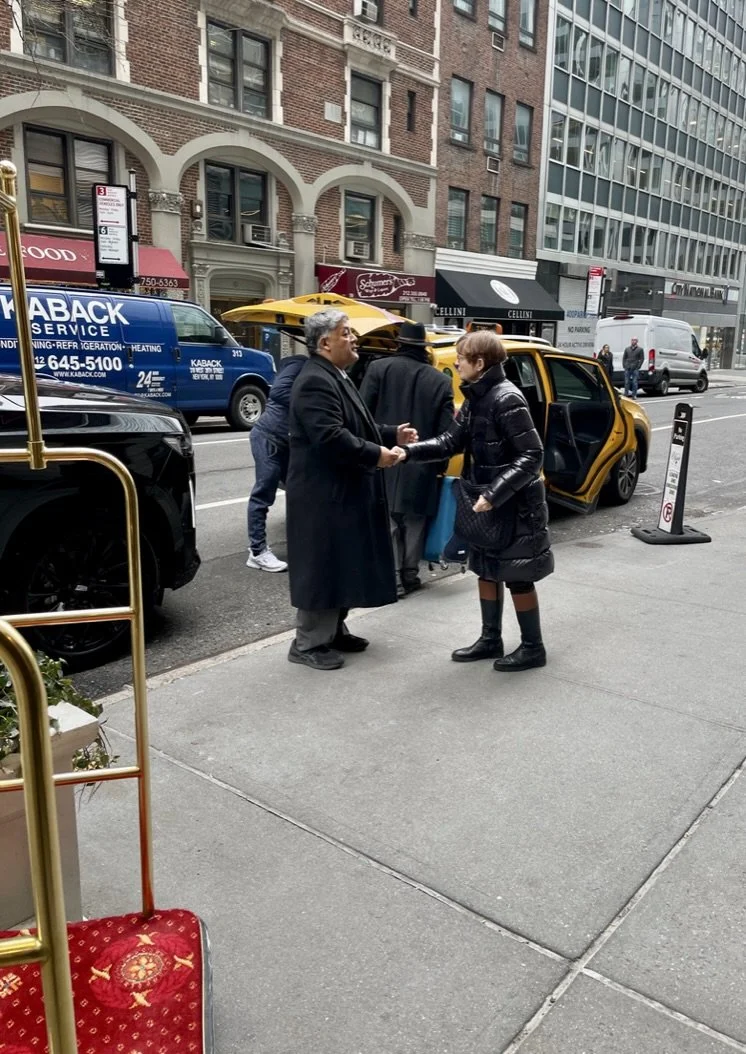  Saying goodbye at the Hotel Elysée. They’ve been bought now &amp; will be closed for over a year for a total renovation. We hope the union employees get some good positions in Manhattan. The reception staff are non-union &amp; are looking for jobs. 
