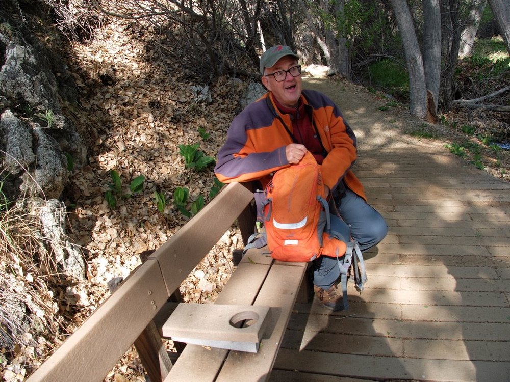 Kurt.  He was full of bird &amp; local knowledge.  Note the cup holder in the rest/oberservation station for birders. 