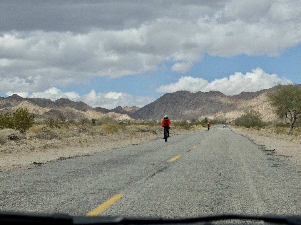 Driving on Cottonwood Springs Road almost 6 miles to the Cottonwood Visitor Center/South Entrance Station of JTNP.