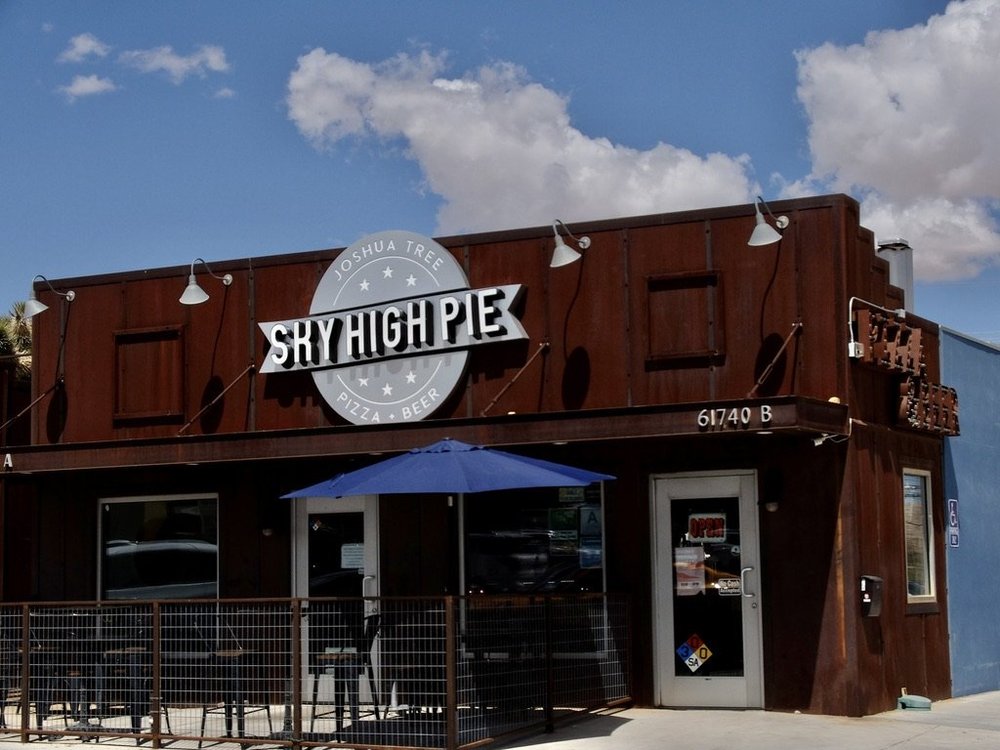  On CA 62, Twentynine Palms Hwy., Joshua Tree.  We took a salad &amp; an especially delicious pizza back to the bungalow for dinner. It was also dinner the following night. 