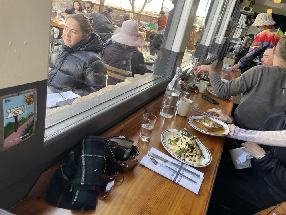  I had read the menu on line when Tim told me about La Copine &amp; dreamed of ordering this; “Eggs Atlantic hot  not spicey  smoked ‘kippered’ salmon, housemade english muffin, poached egg, hollandaise, sorrel, fried capers ~vegetarian sub rosso bru