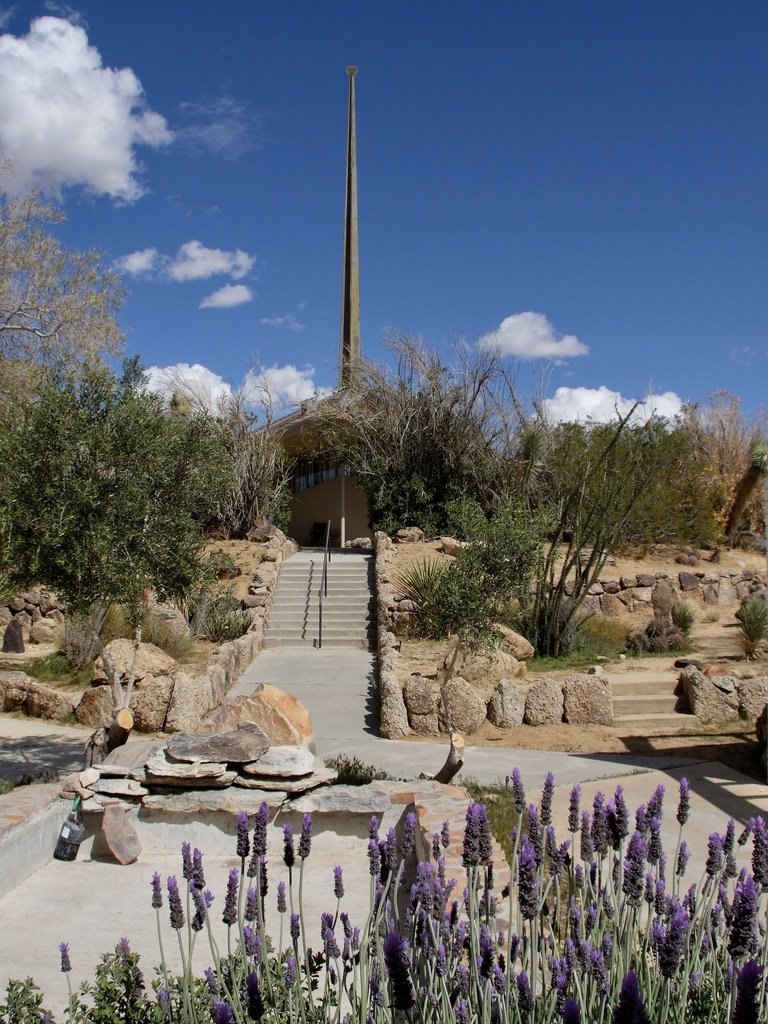 Sanctuary seen from the Edwin John Dingle (Ding Le Mei) Memorial. Joshua Tree Retreat Center – Institute of Mentalphysics.