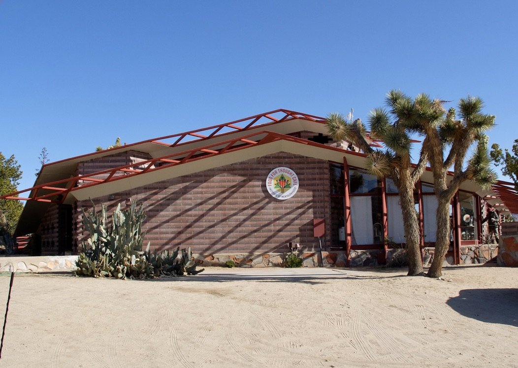The ca. 1956 Cafeteria building by Lloyd Wright.