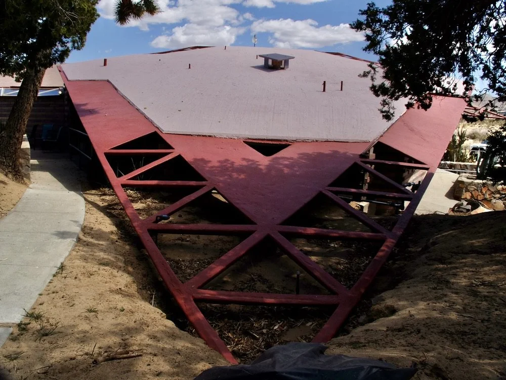 The ca. 1956 Cafeteria building by Lloyd Wright.