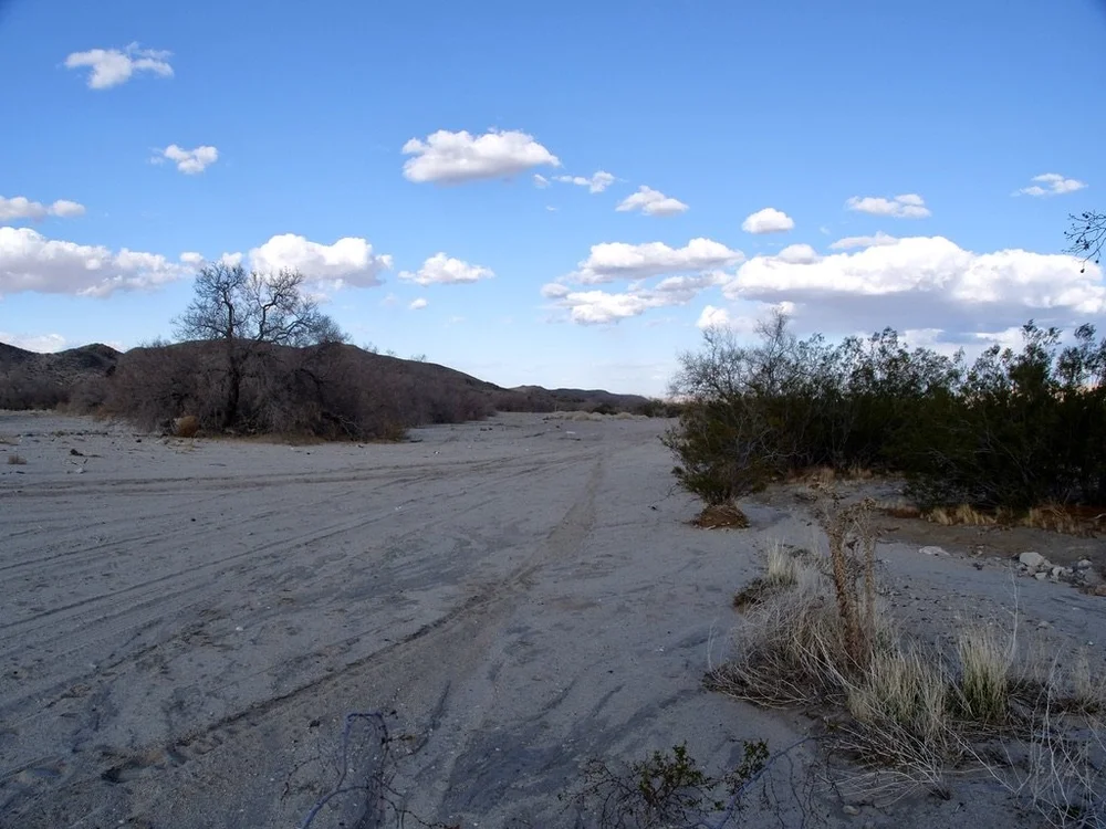  A sunset walk in the Coyote Valley below The Bungalows.  This looks like perfect Off-Highway Vehicle (OHV) territory although we encountered none. 