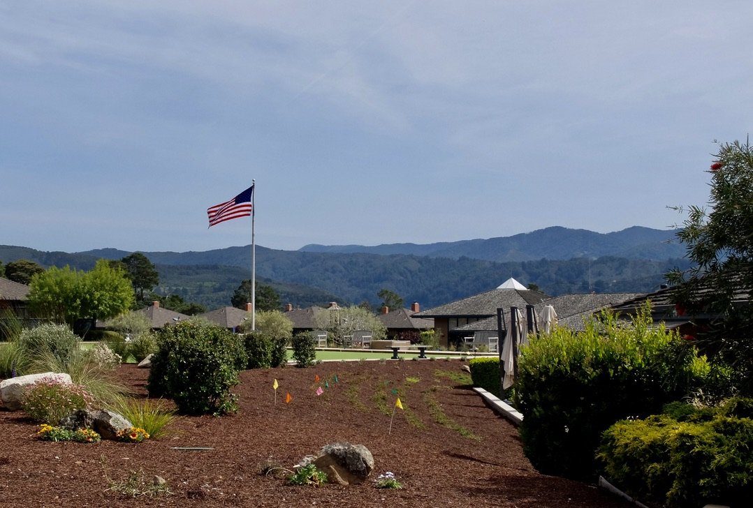 Bowling rink for lawn bowling This is the most popular club at the Del Mesa Carmel retirement community Carmel Valley.