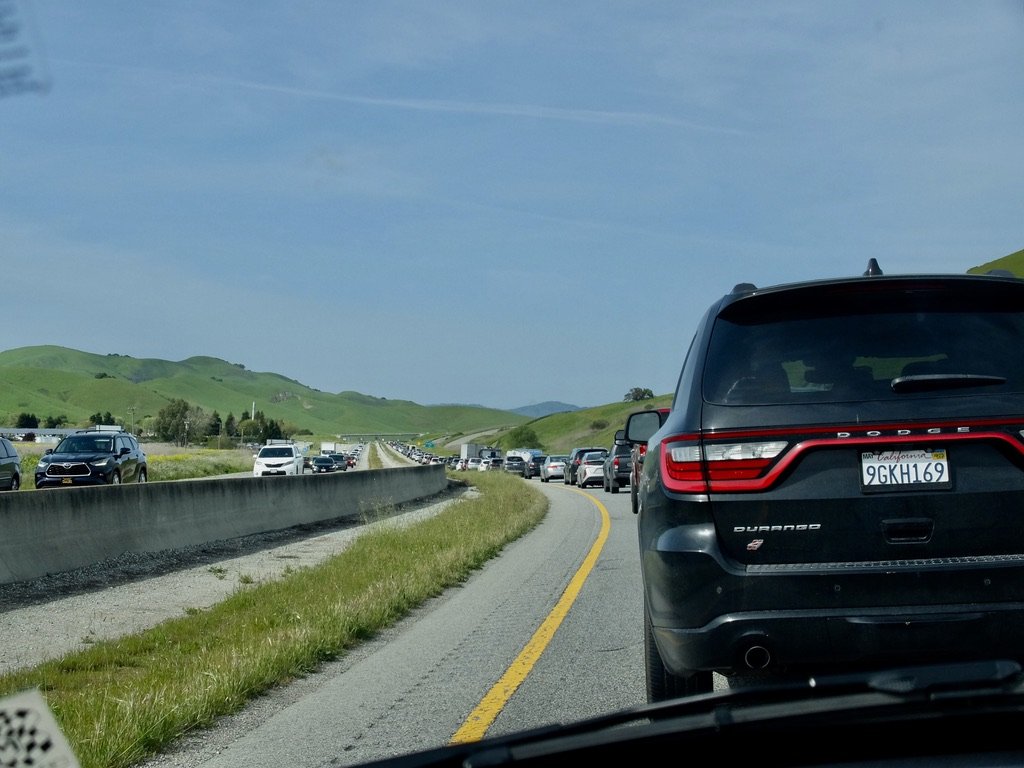 US 101 N. We had this Sunday “slow & go” traffic on & off many times on the return home.