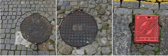 WATER SANITATION. Covers by Fucoli-Somepa l iron foundry company, Coimbra, Portugal. Porto , Portugal.