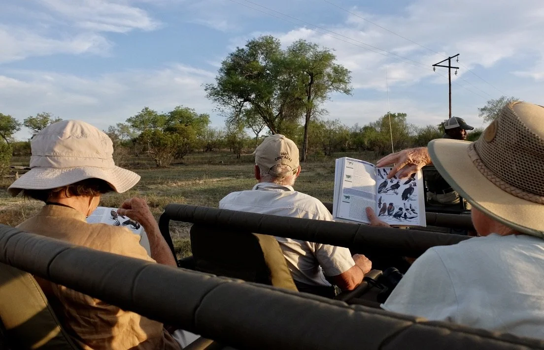  We were fortunate that for 3 days we shared our Land Cruiser with two couples from Johannesburg. It was the 3rd &amp; 4th time for them at Notten’s &amp; they were birders.   Notten's Bush Camp, Sabi Sands Nature Preserve, South Africa. 