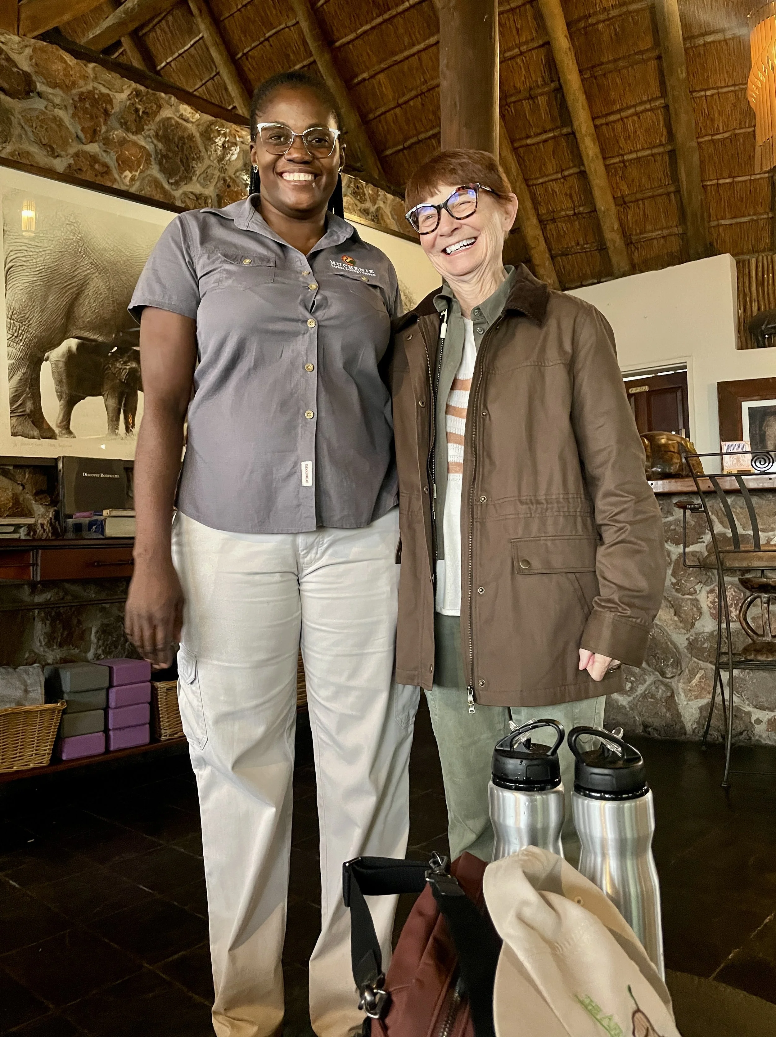  Evelyn &amp; Nomi bonded as that was Nomi’s mom’s name.    Muchenje Safari Lodge, Chobi River, Kasane, Botswana. 