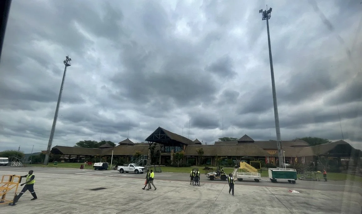  Our arrival at Skukuza Airport Kruger Nat'l Park.  I was happy to see someone with a wheelchair waiting for me.  Nice. 