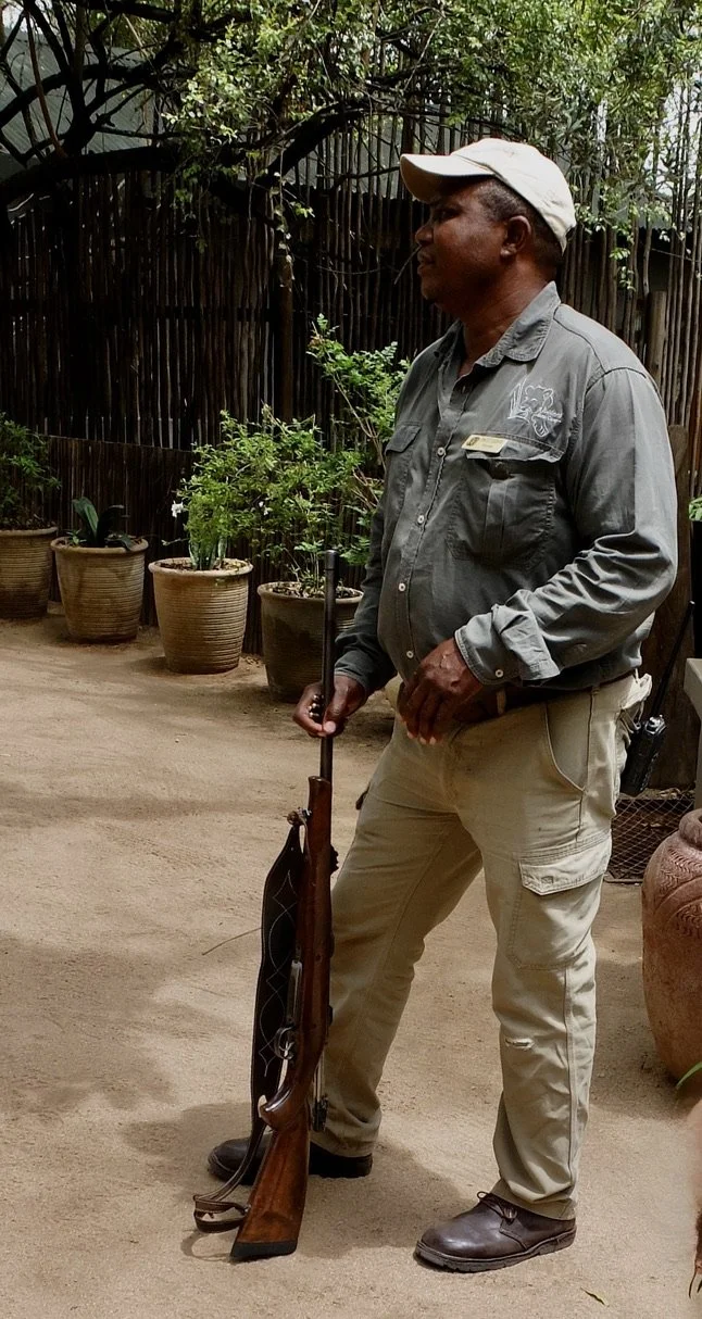  Tinyiko took our group for a ground bush walk.  I declined &amp; not because Tinyko was armed…,          Notten's Bush Camp, Sabi Sands Nature Preserve, South Africa. 