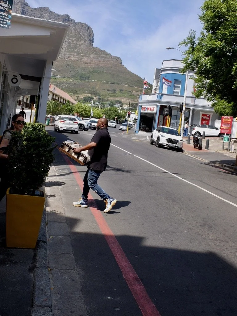  Bread delivery outside Our Local on Kloof St. in Cape Town.  Cape Town Eats Tour with Karen Schmidt. 