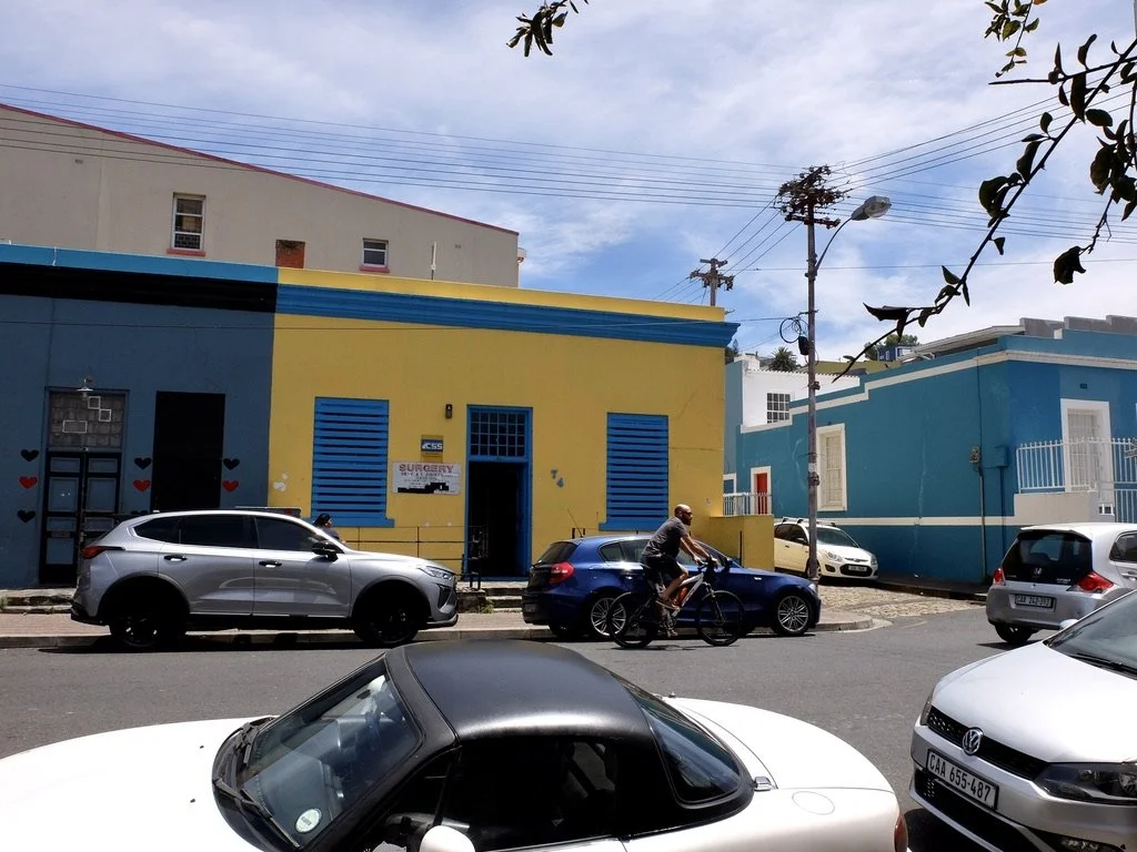  A lone bicyclist in Bo-Kaap.  Cape Town Eats Tour with Karen Schmidt.  