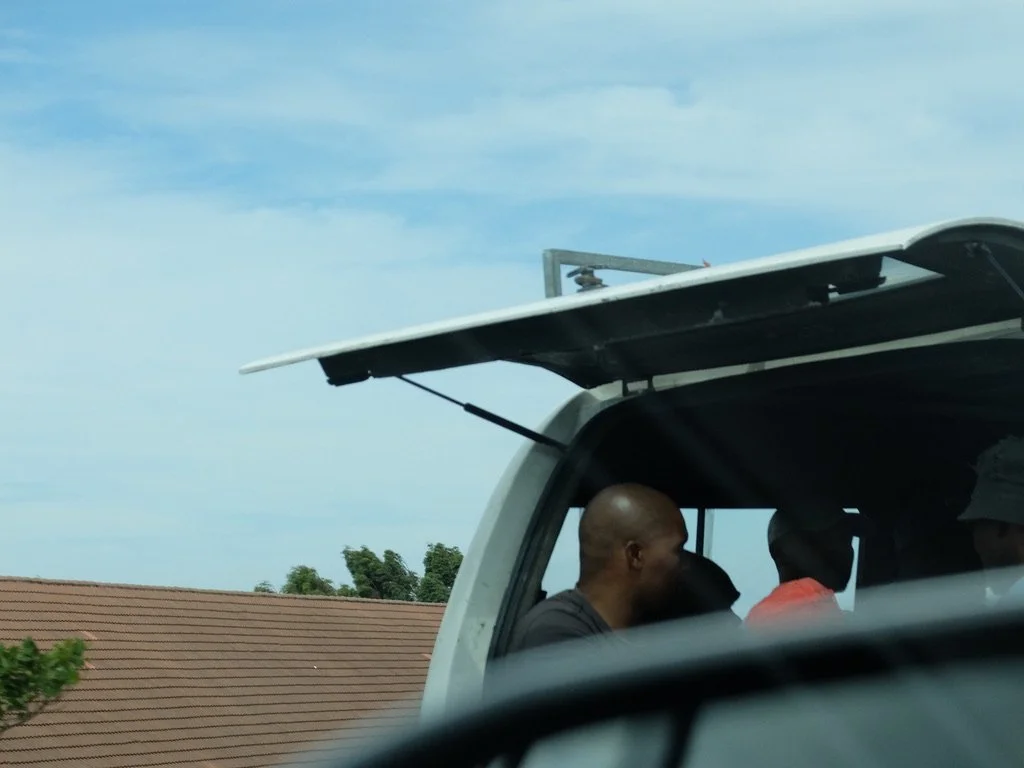  We often noticed pickup trucks laden with men.    Cape Town Eats Tour with Karen Schmidt. 