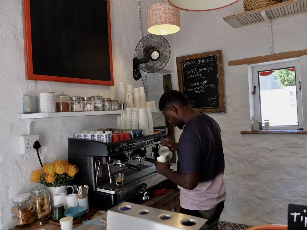 This was a favorite coffee spot of Howie’s.  He referred to it as the hole in the wall coffee shop.  It is actually The Cormorant Cafe in Simon’s Town, South Africa. 