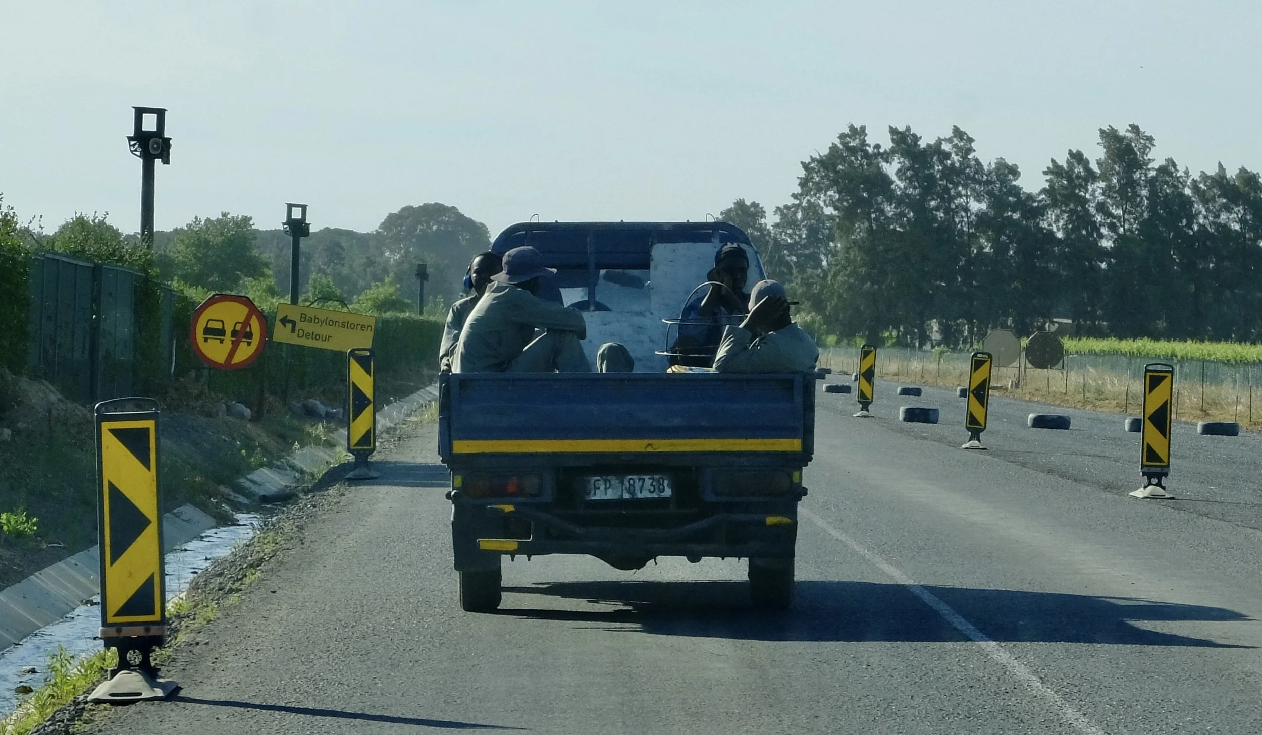  In the Stellenbosch region of South Africa there was a lot of roadwork being done.  Despite creating a lot of stops for us, Howie was happy with the  improvements.  