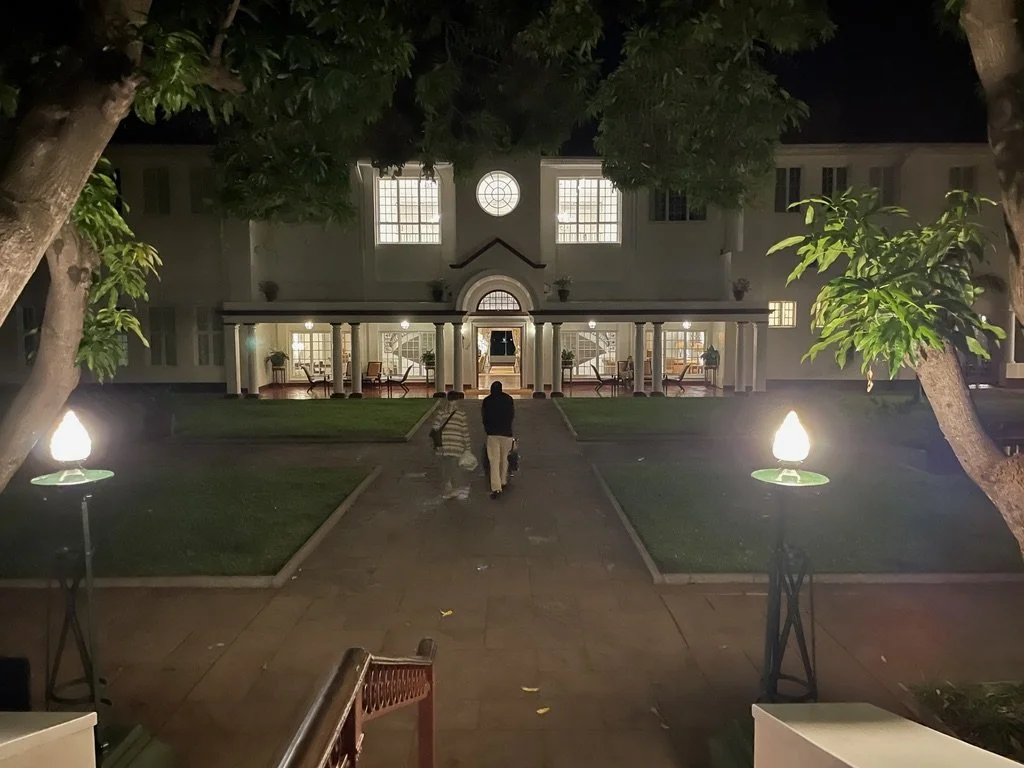  The Russian tourists on our train delayed everyone &amp; we almost didn’t make across the border from Zambia into Zimbabwe before it closed.  So, late arrival at the ca. 1904 Victoria Falls Hotel. 