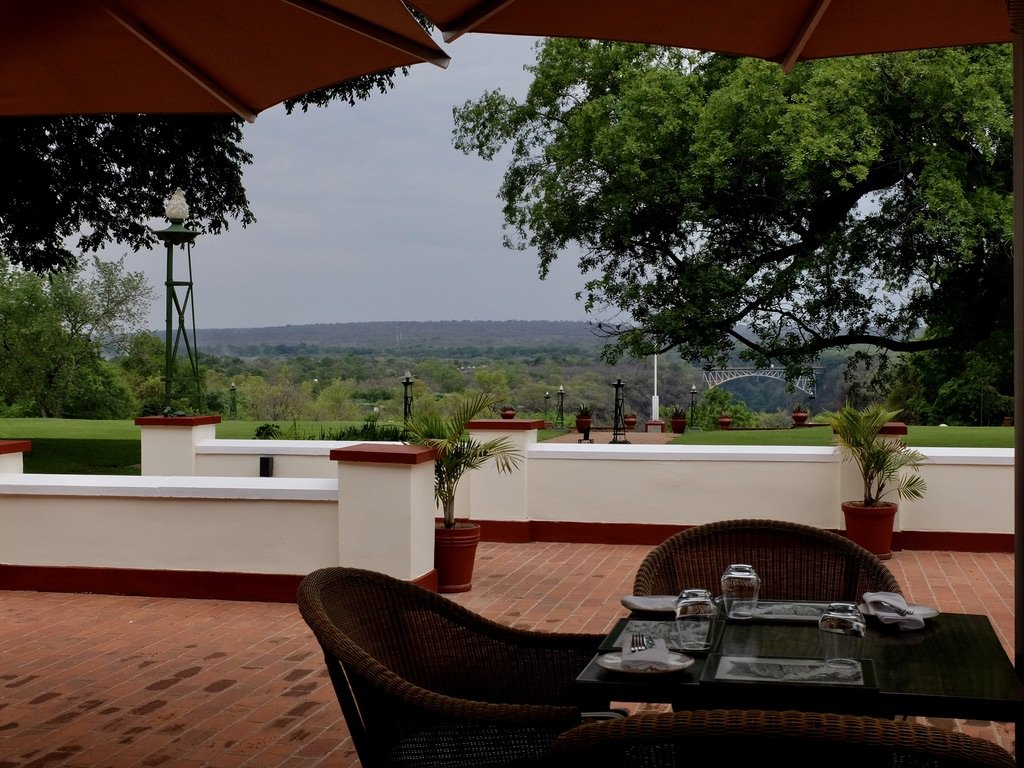  Victoria Falls Bridge seen from the Victoria Falls Hotel. 