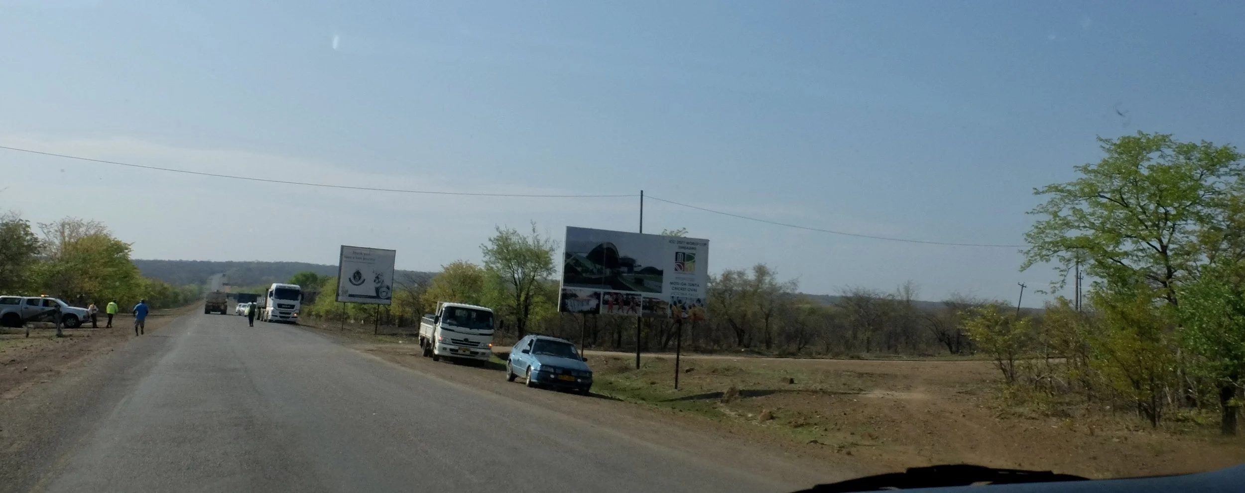  On Zimbabwe A3 to the Victoria Falls International Airport. On the right the soon to be site of the  Cup Zimbabwe Cricket Oval “the Mosi-oa-Tunya International Cricket Stadium, the 10,000-seater ground will host global events in 2026 and 2027. Zimba