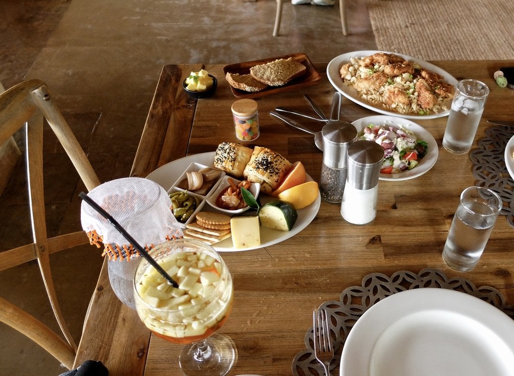  Lunchtime at Notten’s Bush Camp with the Pimm’s Cup that Wonder had made for me earlier at the poolside bar. 