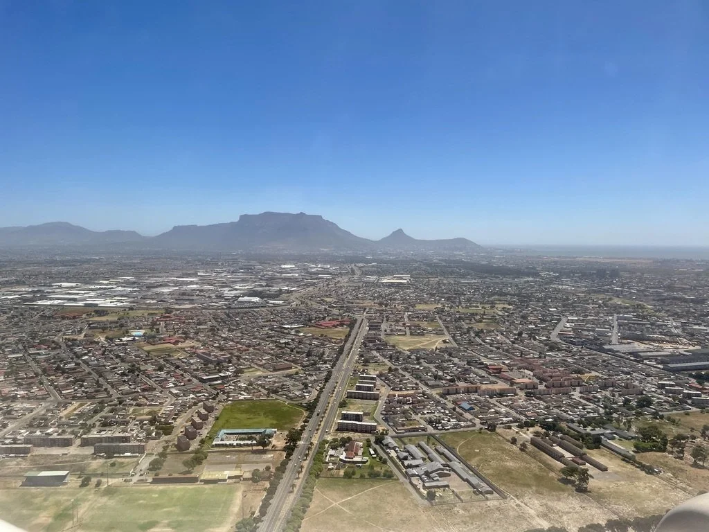  That’s Table Mountain ahead.  According to James Michener, in the  Covenant , as the ships rounded the Cape coming down from Europe, the first sailor to spot Table Mountain would be given a silver coin. 