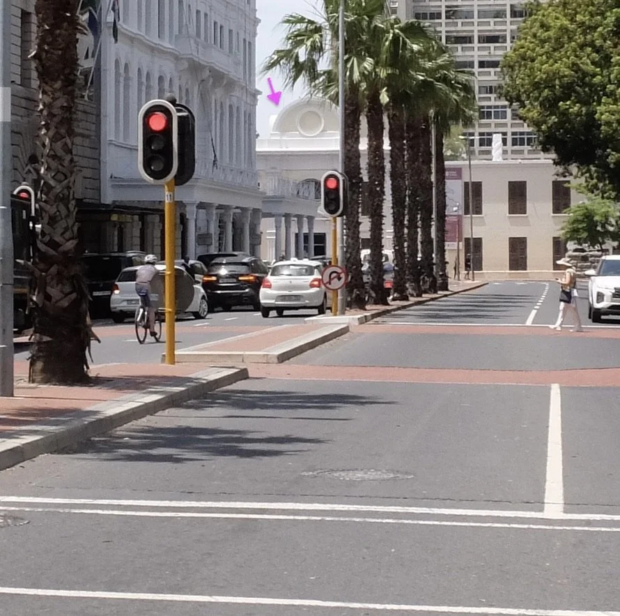   The arrow is pointing to the Iziko Slave Lodge Museum described in the next slide.  Cape Town Eats Tour with Karin Schmidt. 