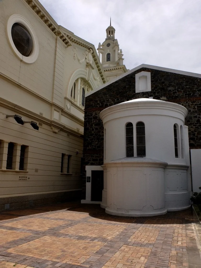  Cape Town Hebrew Congregation, on the right, 1862.  Like the back of a mosque there is this out cropping of the building.  In a  mosque it’s for the imam. In a synagogue it’s for the ark holding the Torah(s).  So much in common between religions tha