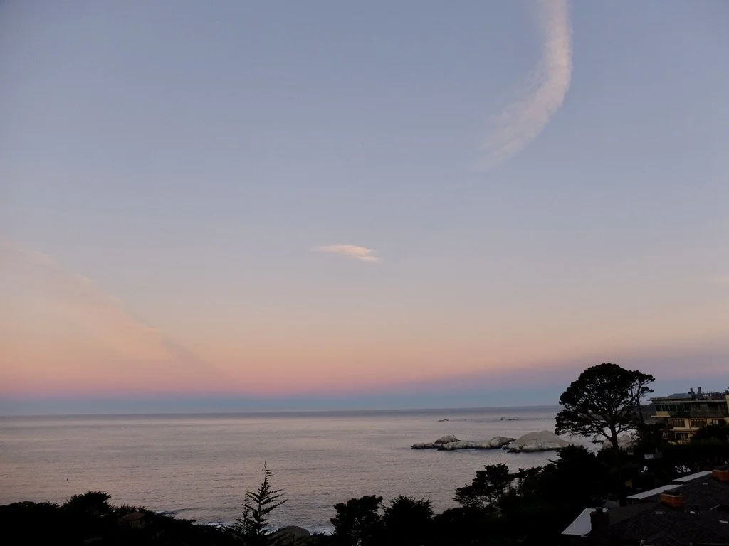  Sunrise from our balcony at the Tickle Pink Inn, Carmel Highlands, CA. 