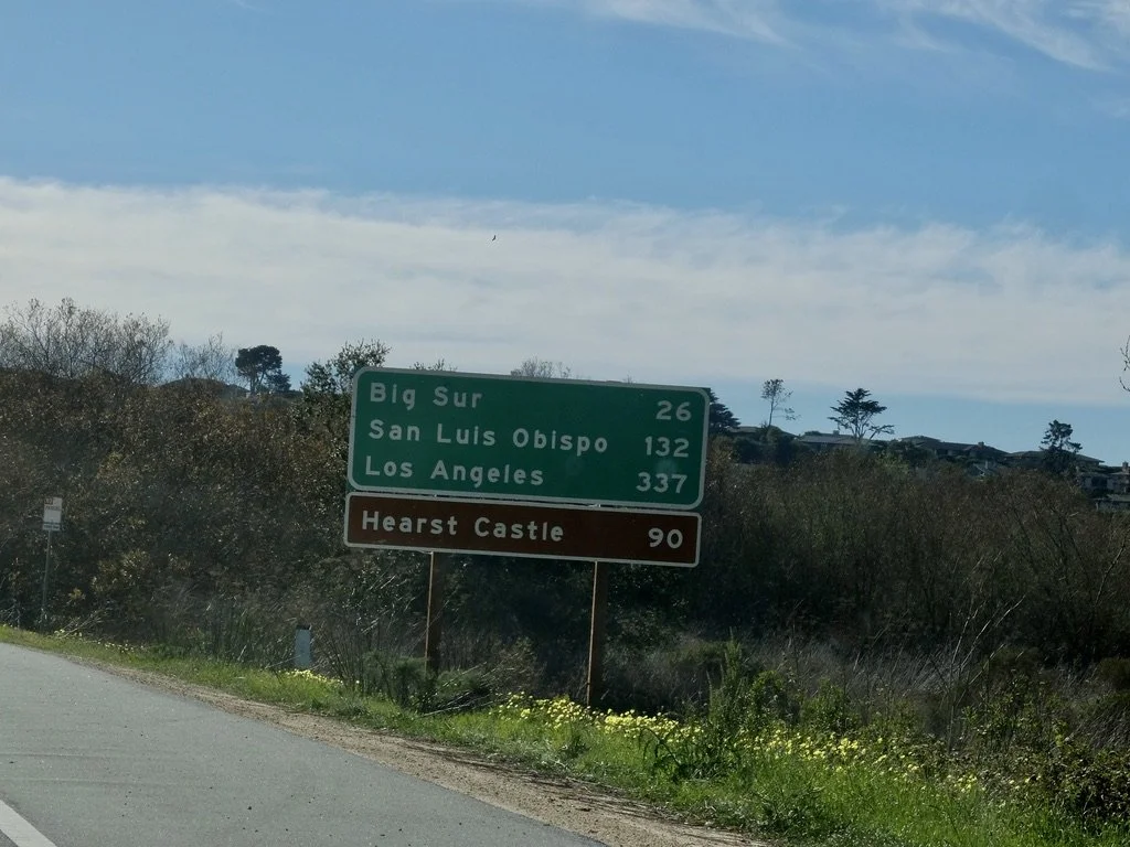 When we arrived, this sign was covered below Big Sur.  Hwy 1 had been closed for over three years to repair a slide.  It reopened the Friday before we came. 