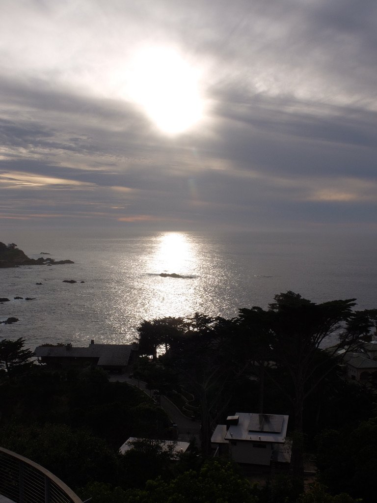  Sunset from our balcony at the Tickle Pink Inn, Carmel Highlands, CA. 