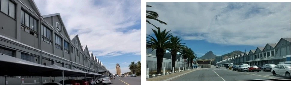  The port with the harbor master's building at the end on the left.  Cape Town Eats Tour with Karen Schmidt. 
