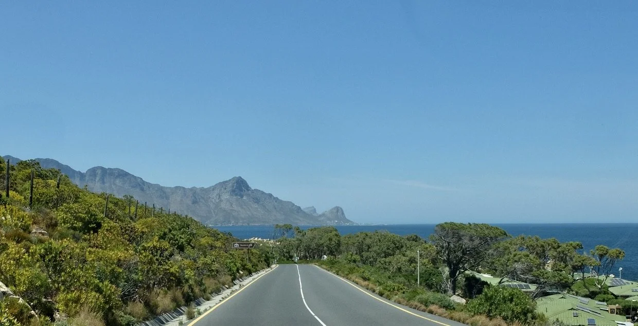  The west coast of False Bay on the right.   