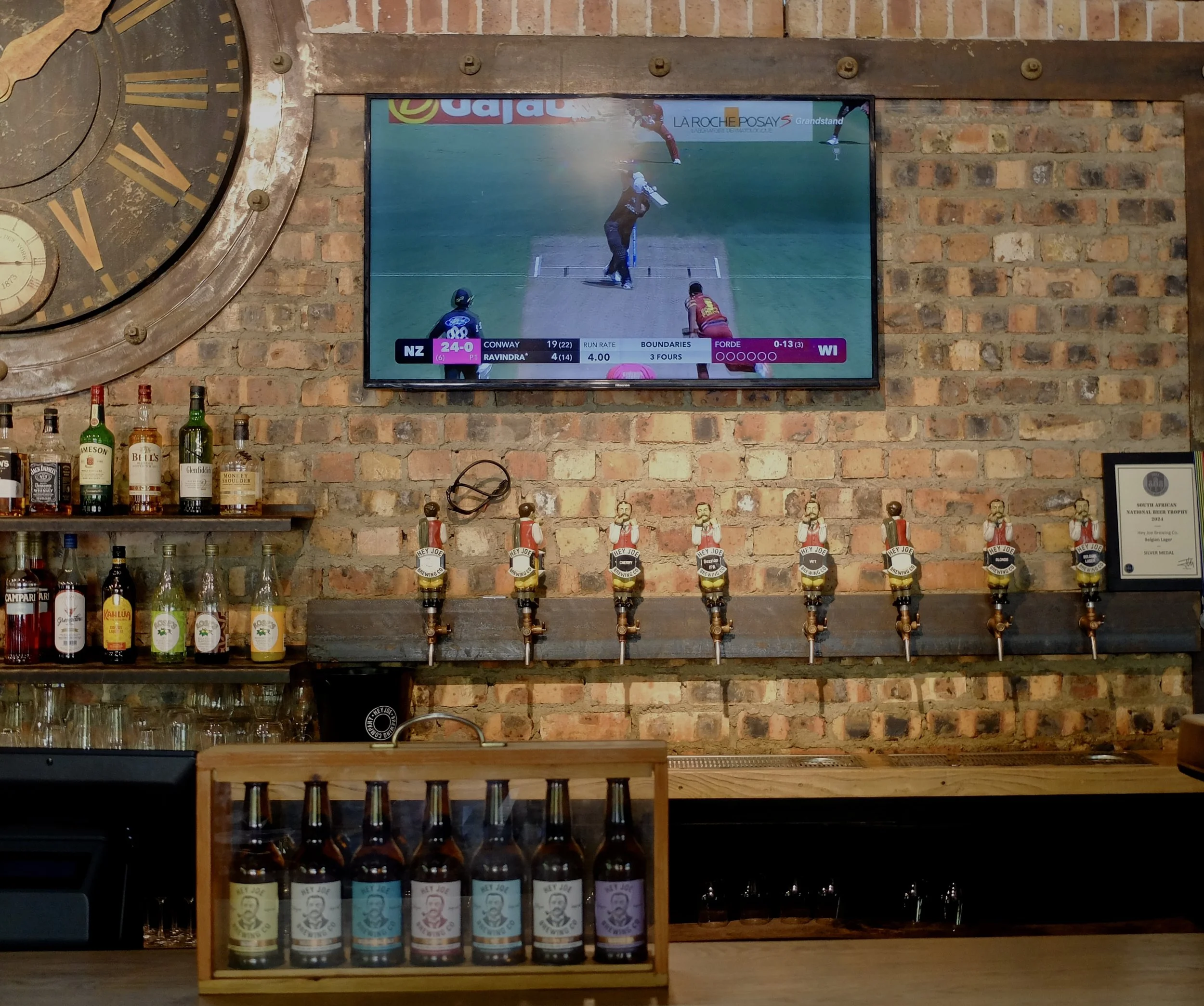  But cricket was in season!  Hey Joe Brewing Co. in  Franschhoek . 