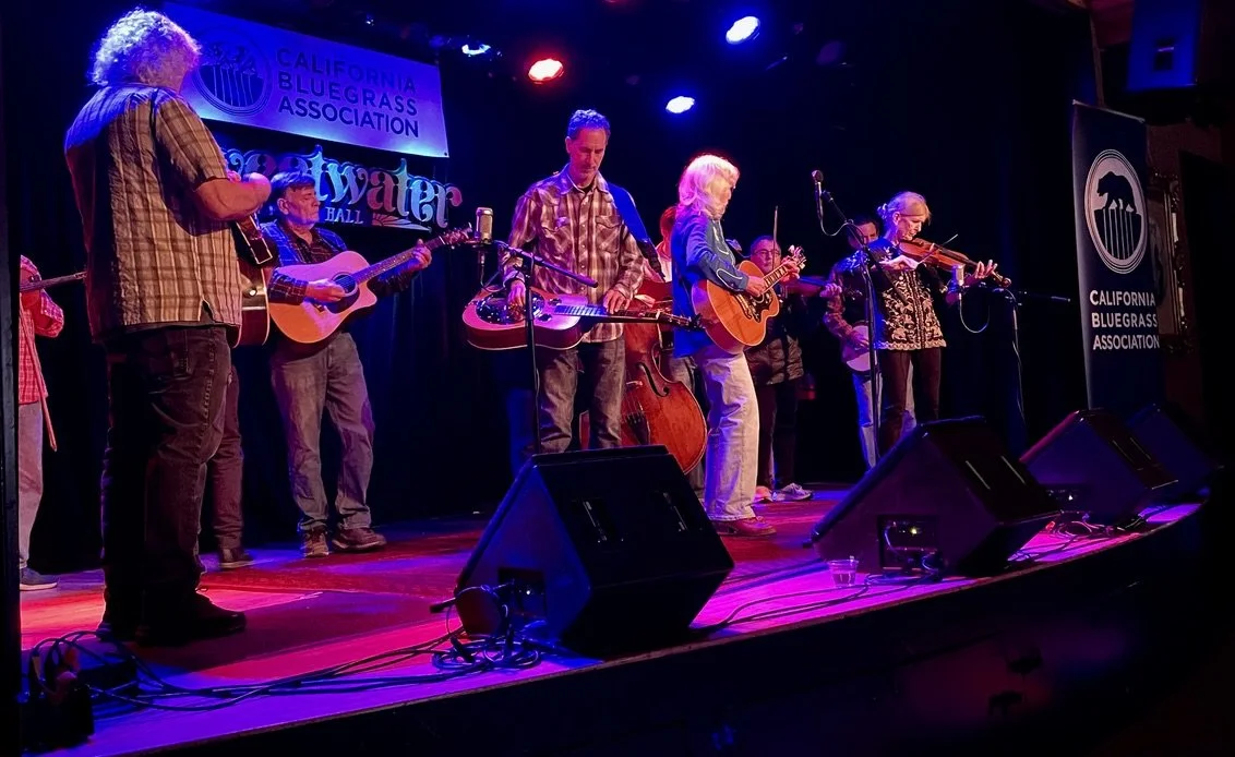   As the afternoon progresses folks come  up &amp; join in to play &amp;/or sing.   I sit up close so I can hear the the leader of the song say the key it will be in.  If I miss it it, I use an app our son Elliot told me about the gives the key so I 