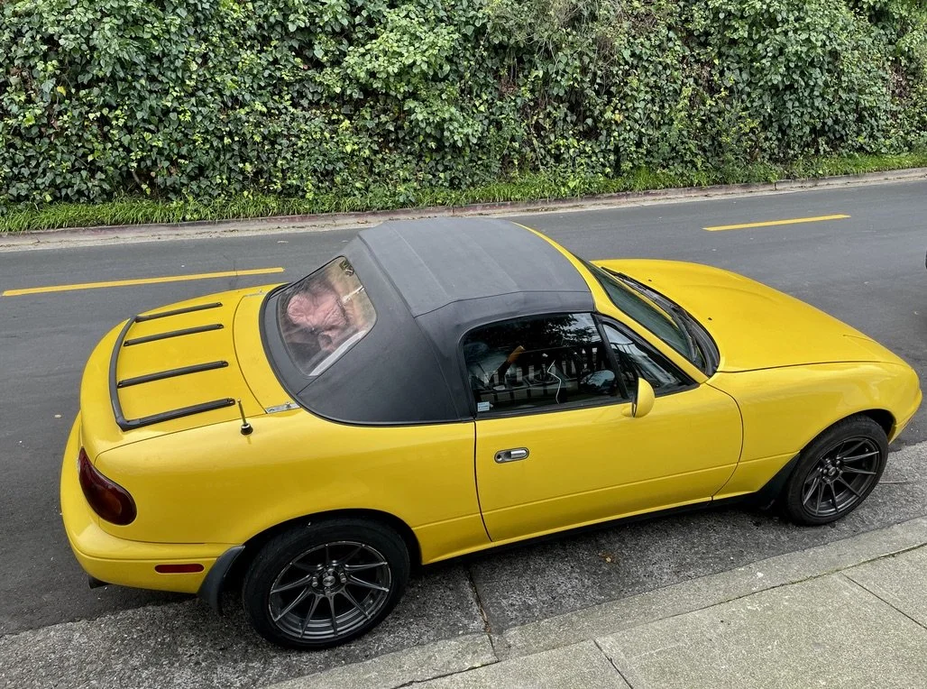  …along Ark Row.  An early Mazda Miata. 