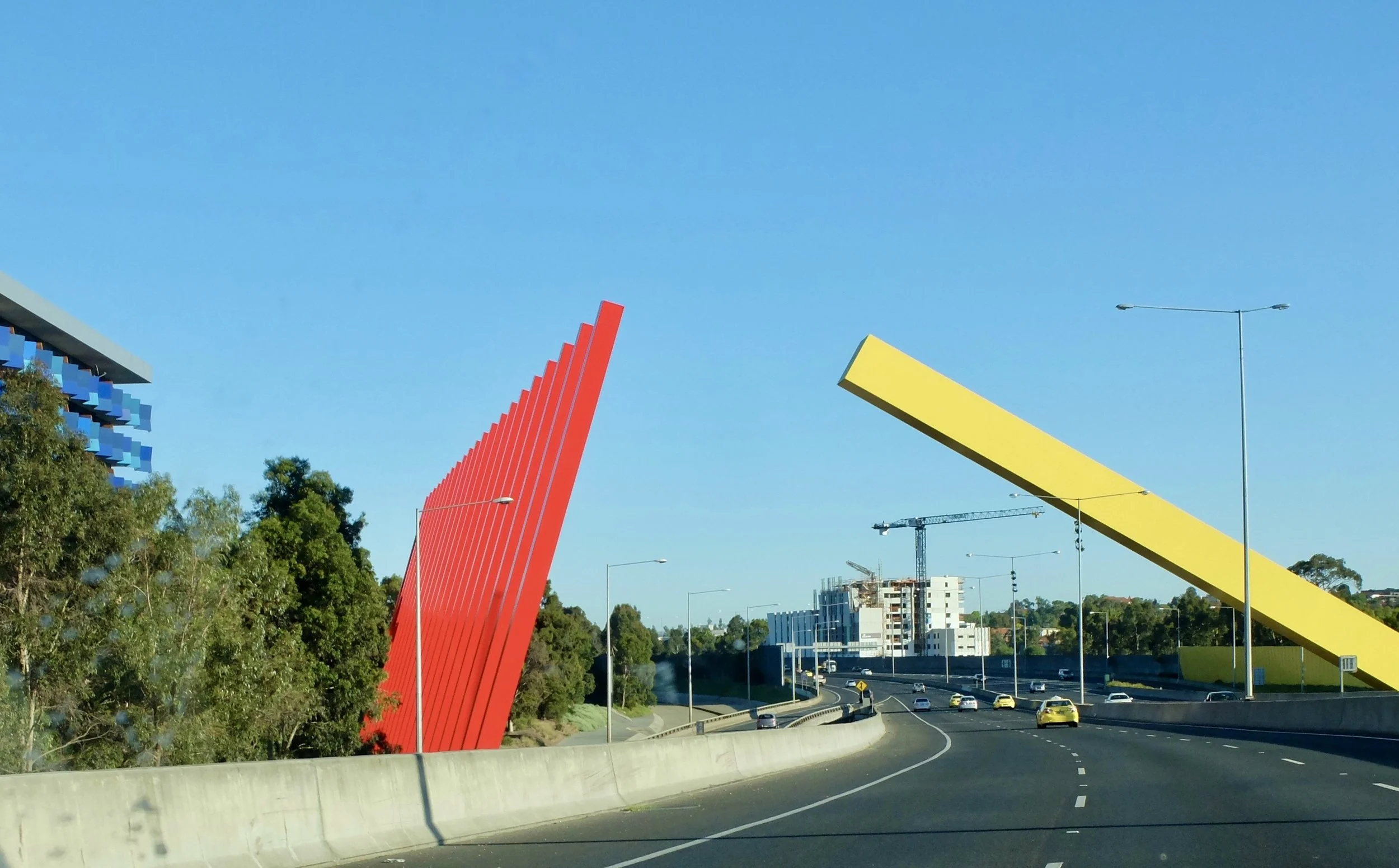  "The toothpicks"  greeting people entering Melbourne, Australia.  FujiFilm X20. 
