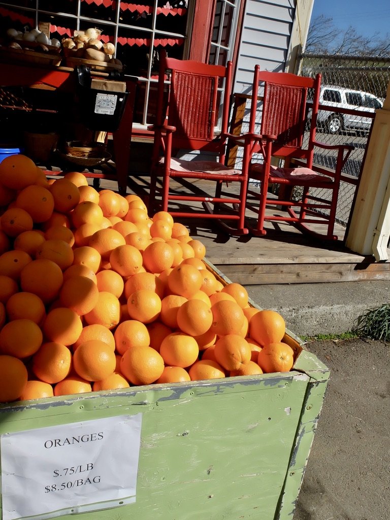  Toby's Feed Barn, Pt. Reyes Sta. CA.  January 30, 2015.  Two weeks ago the oranges were $1.50/LB &amp; $17.95/BAG.   