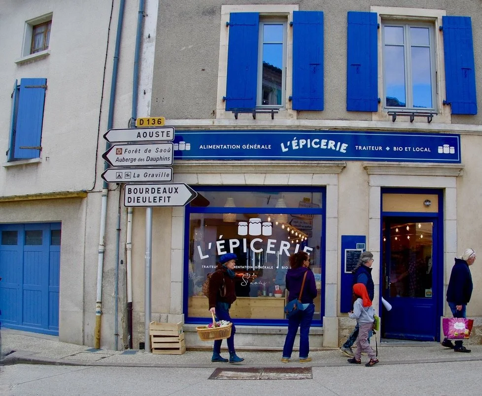  While waiting I was standing across the street of L'Épicerie in  Saoû, France.  Suddenly I noticed all the blue… 