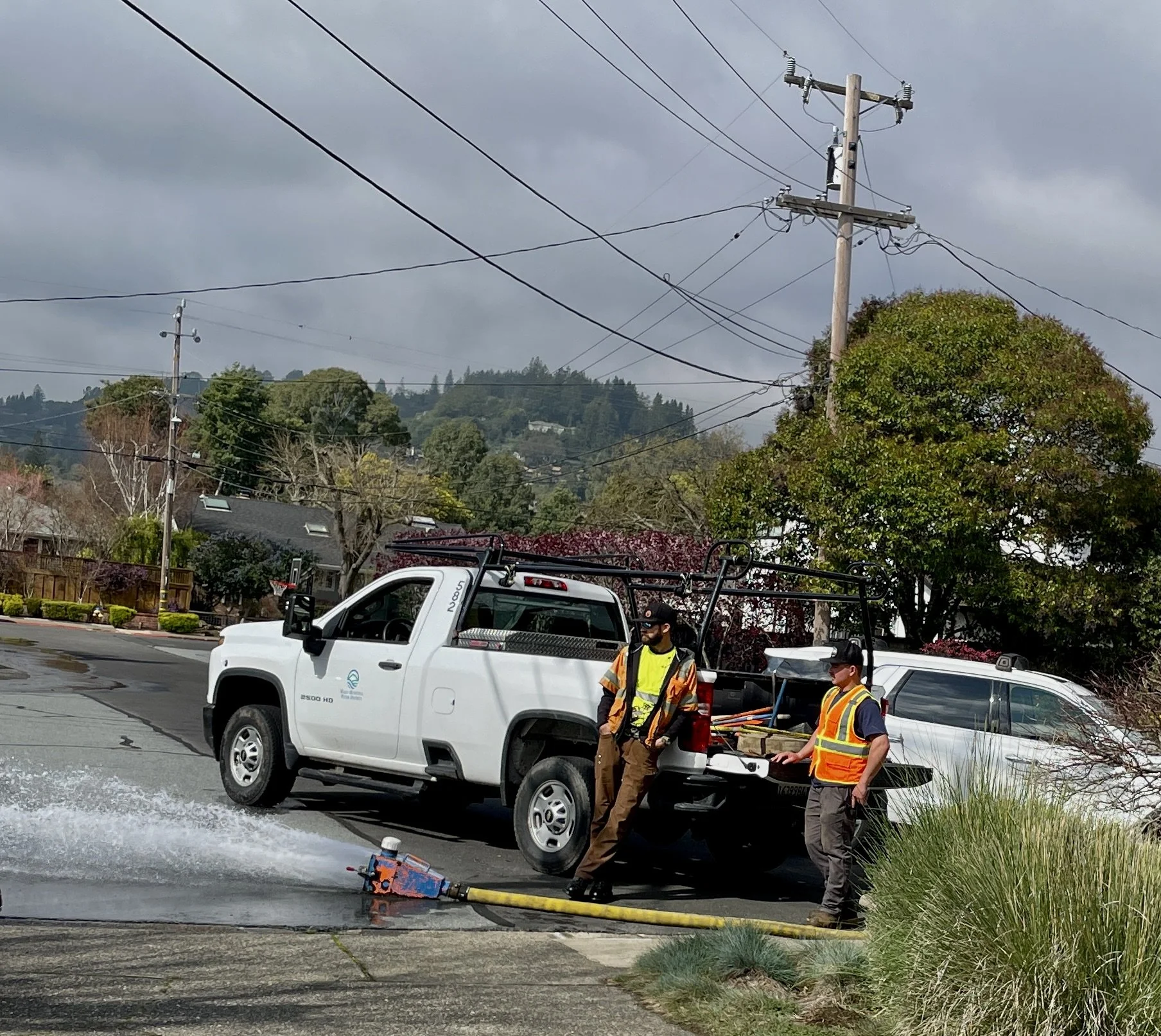  … flushes out the line in front of our house.  