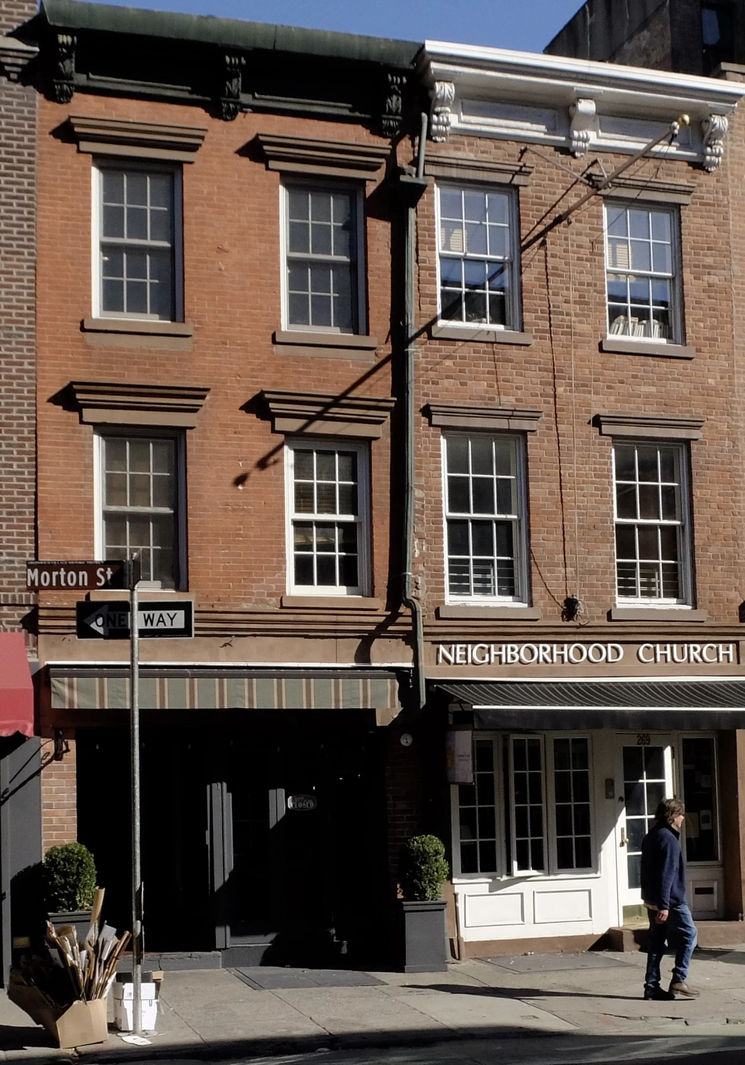  Some very old Federal style? buildings in Greenwich Village, NY.  The drainpipe looks very old. 